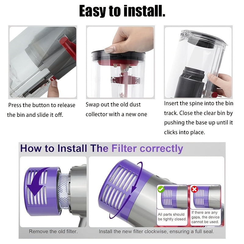 Replacement Dust Bin with Filter for V10 SV12 Vacuum Cleaner Transparent Large Canister Part 969509-01