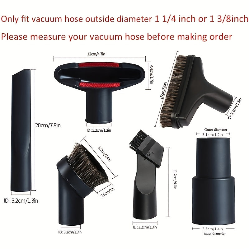 6 ta vakuum tozalagich uchun qo'shimchalar to'plami, mustahkam ABS plastmassadan yasalgan bo'shliq asbobi va 32/35mm adapter bilan almashtiriladigan chang yig'uvchi boshlar, yaxshiroq tozalash samaradorligi uchun, uy vakuumlari uchun ideal.