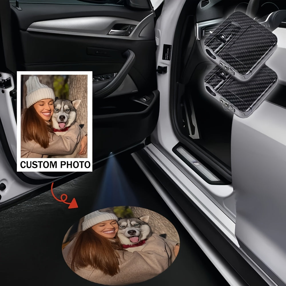Car Door Welcome Lights 4/2pcs Customizable with Photo and Text for Home and Vehicles