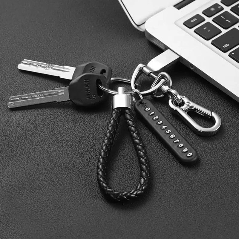 Unisex Anti-Lost Keychain Pendant With Phone Number Strip