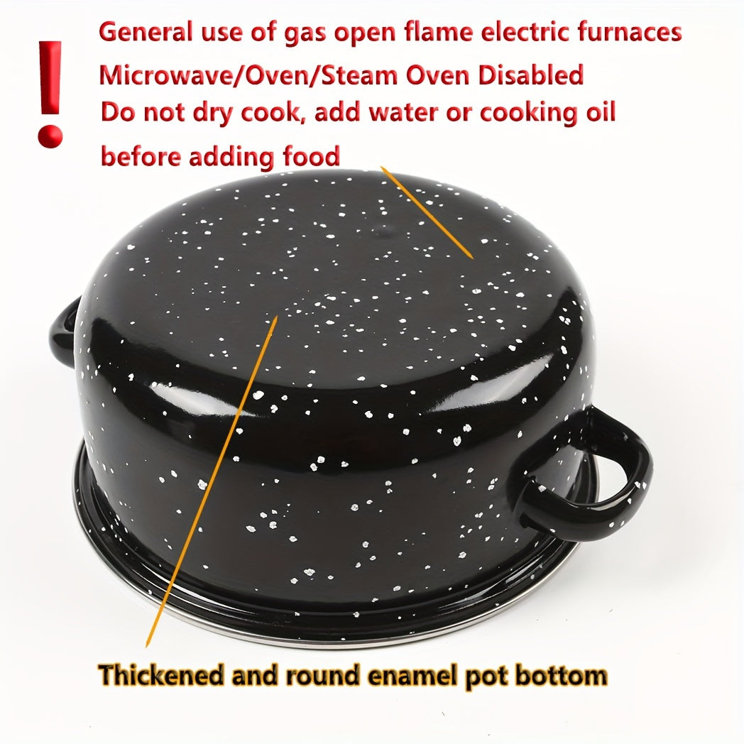 Enamel Cookware Set 5-Piece Lightweight Pots for Soup Stew Gas Electric Kitchen