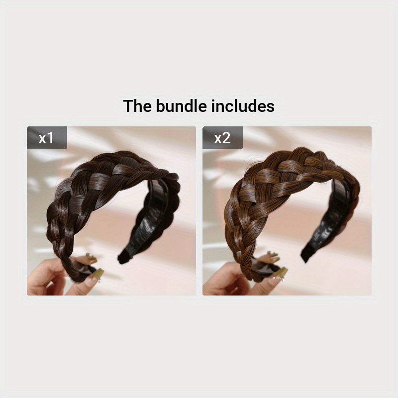 Fluffy Headband Hair Accessory with Braid Twist and 4cm Width for Women