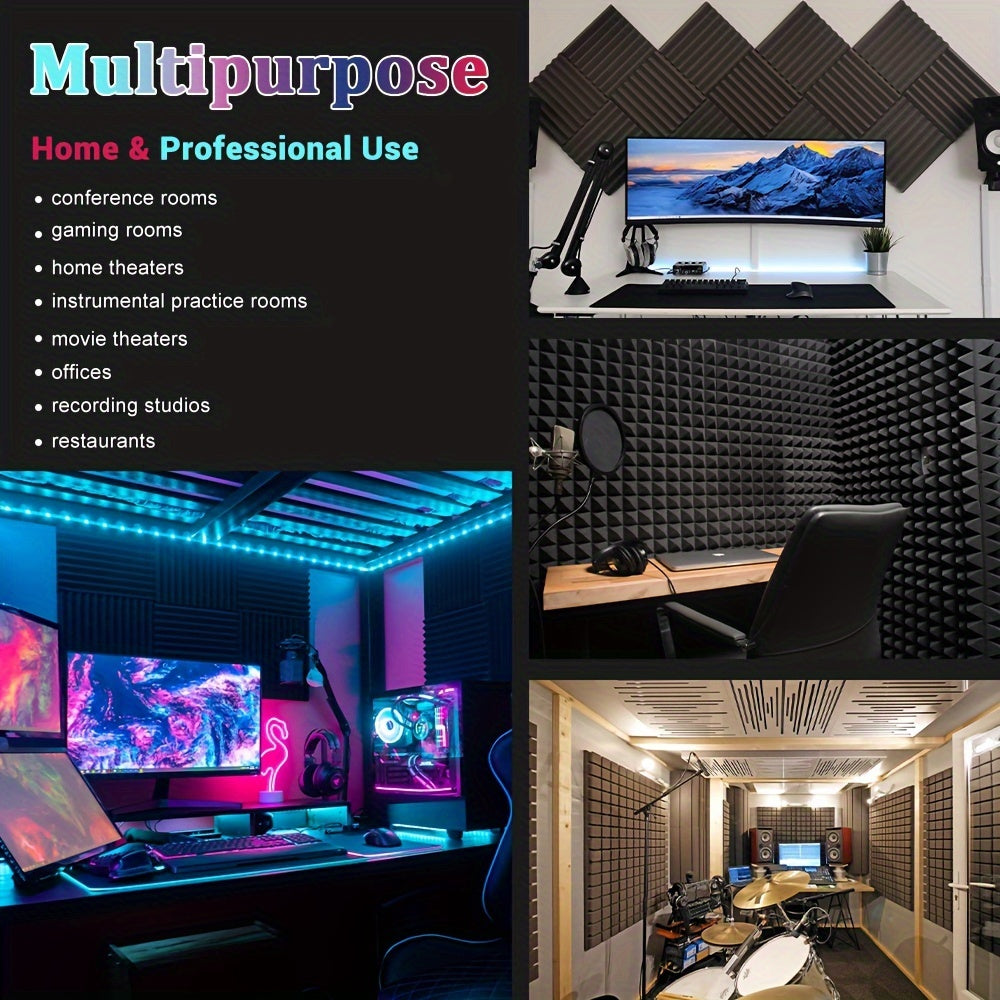 12 Pack Acoustic Foam Panels 30x30x5cm Soundproof Egg Crate Wall Sound Absorbing Sponge