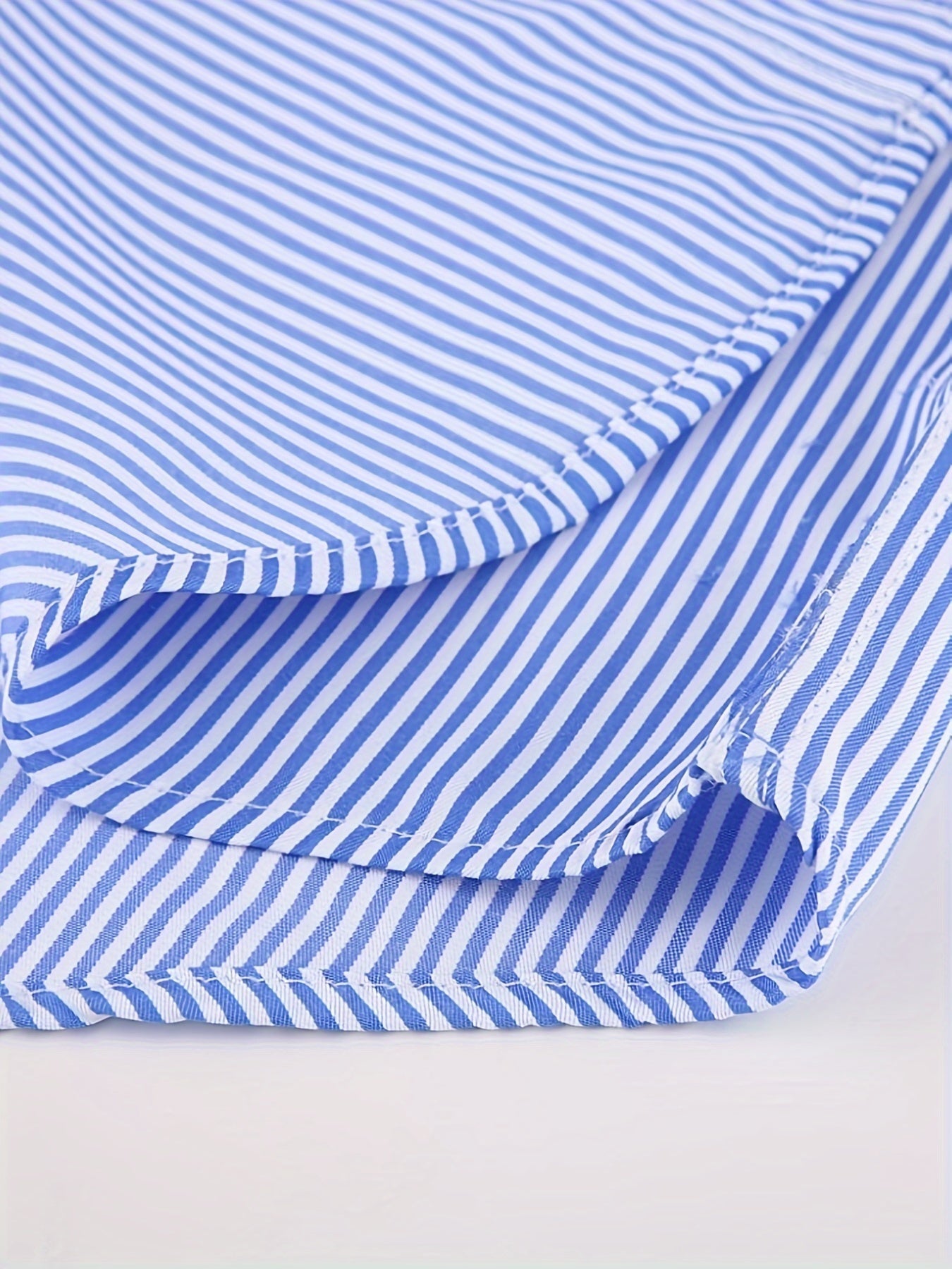 Men's Cotton French-Style Dress Shirt with Stripes and Cufflinks