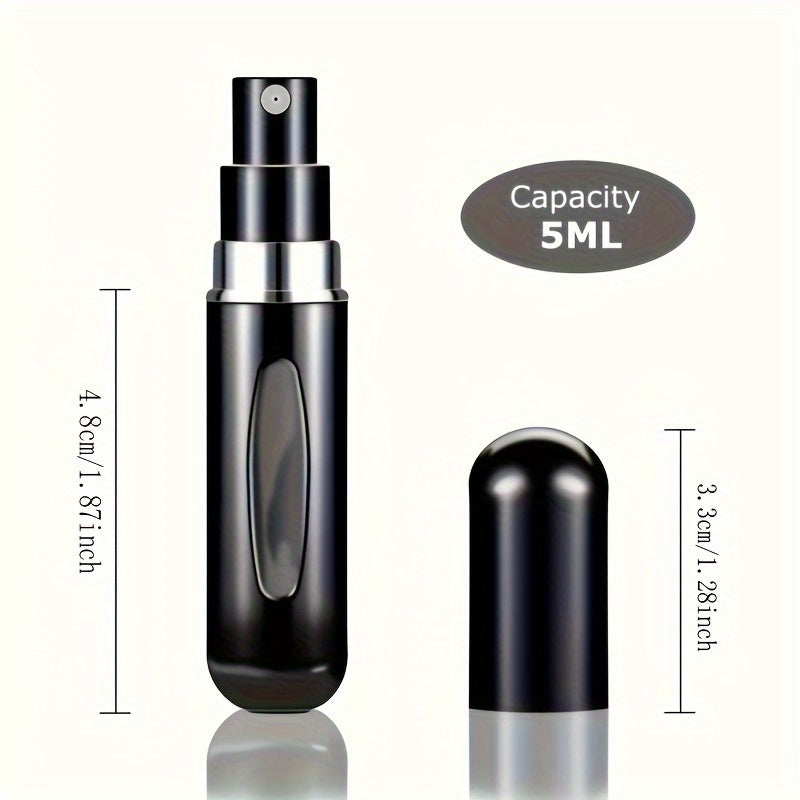 Set of 5 Travel Refillable Perfume Atomizers 5ml Portable Spray Bottles for Cosmetics