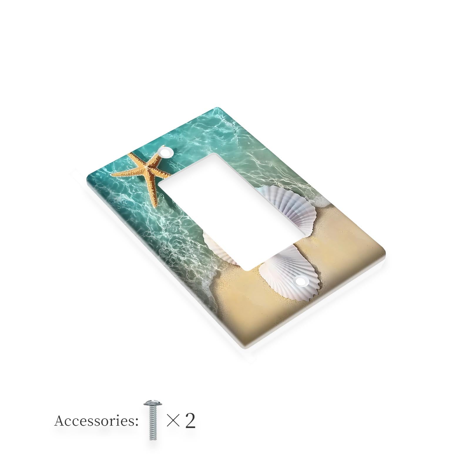 Beach Shell Starfish Wall Plate Decorative Light Switch Cover Indoor Outdoor Easy to Clean