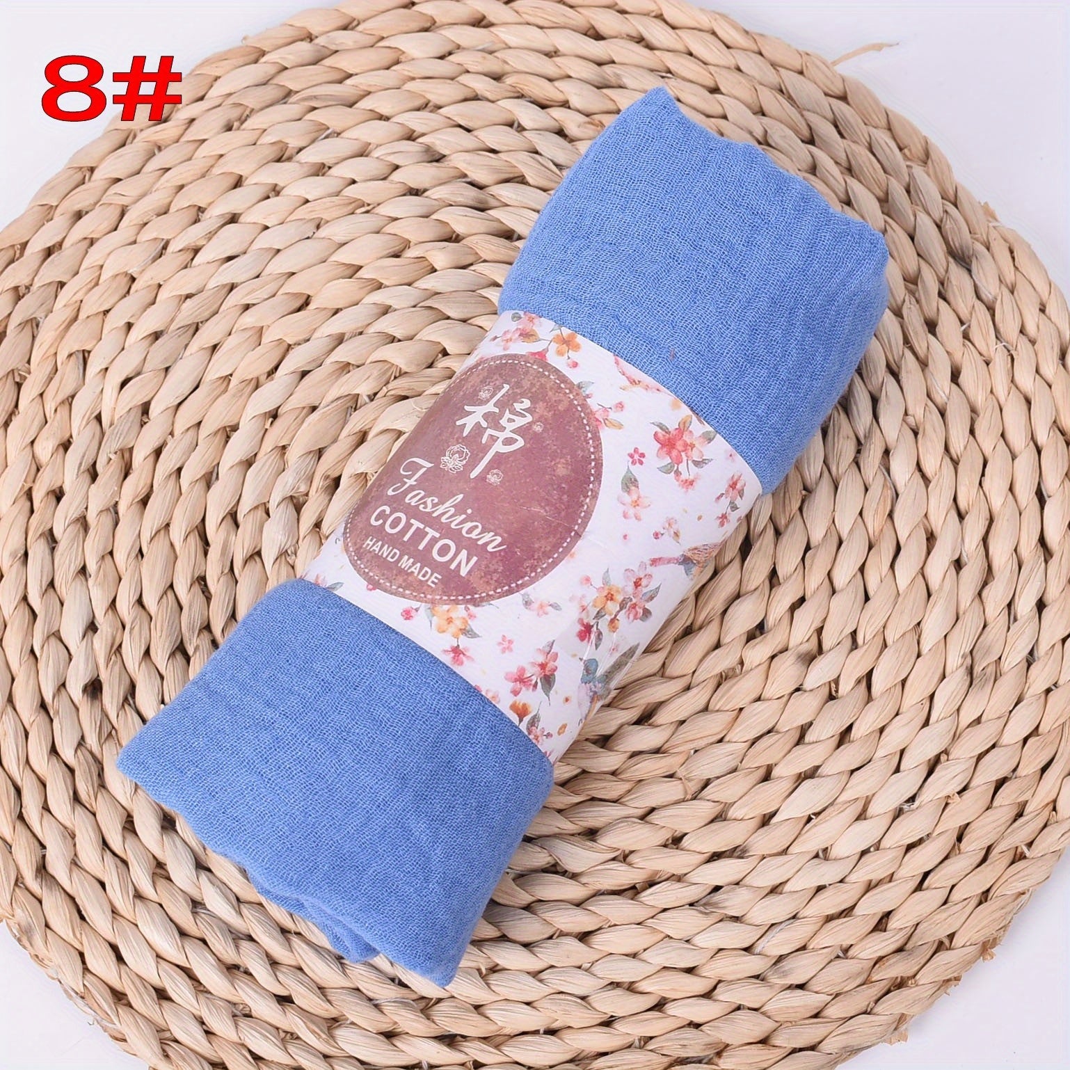 Women's Large Breathable Sun Protection Headscarf Solid Color Lightweight Wrinkle Scarf