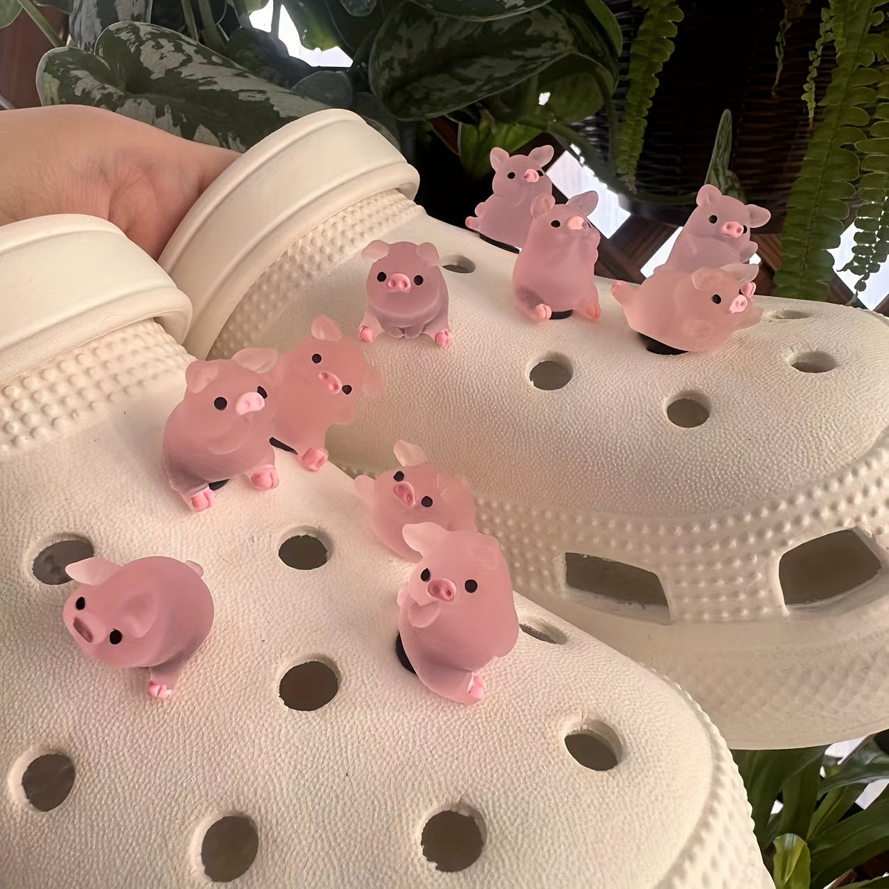 5PCS Cute Piggy Shoe Charms Set Plastic Accessories for Clogs and Sandals
