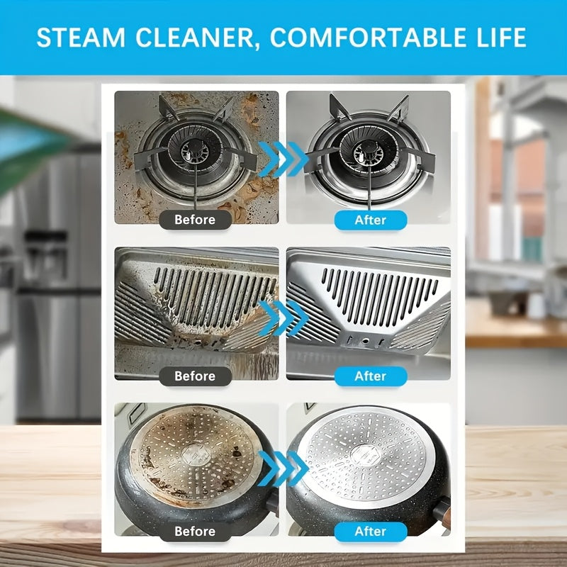 1.2L sig'imga ega qo'lga olinadigan bug' tozalagich, Evropa standartidagi ulagichi bilan, uy, avtomobil va ichki yuzalar uchun mukammal. Batareya kerak emas.