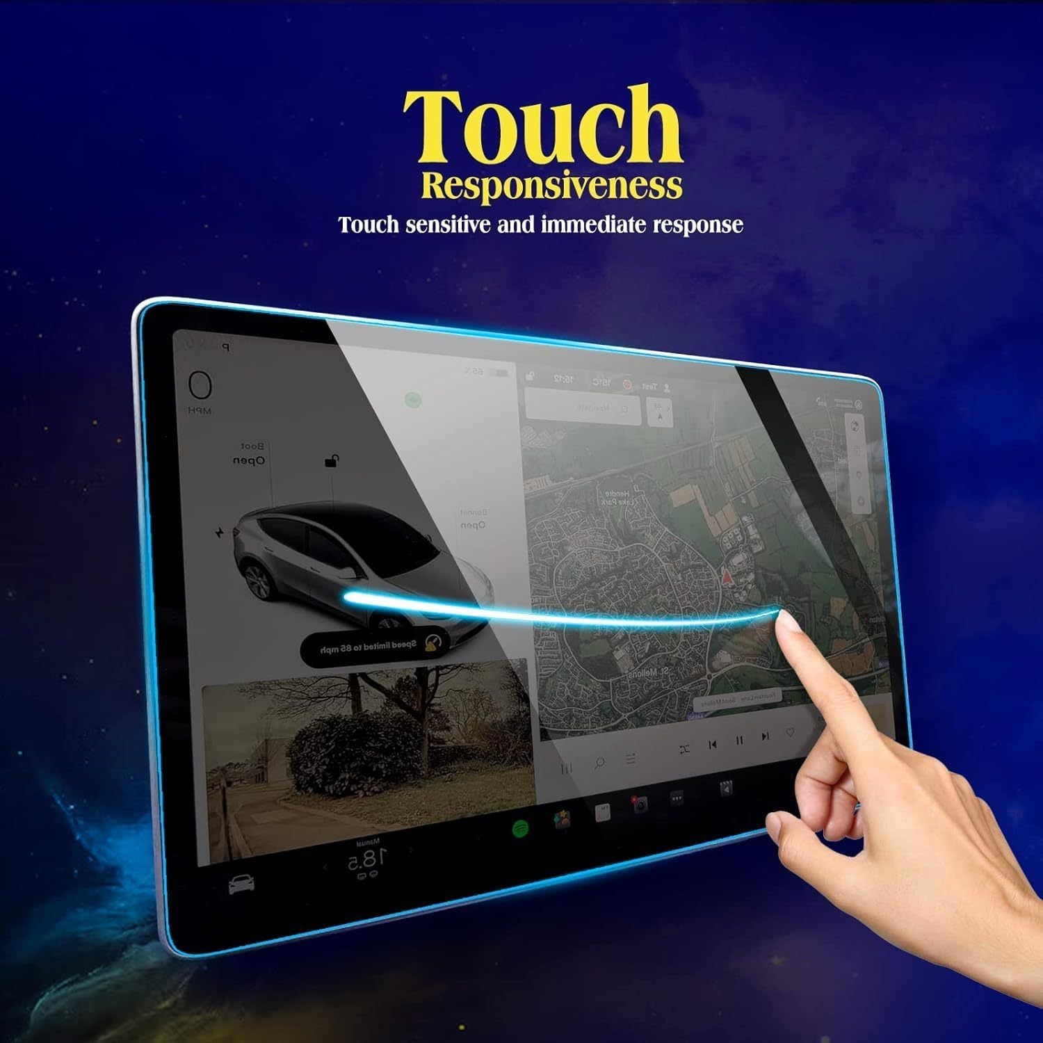 2 piezas de protector de pantalla de vidrio templado transparente para GPS de coche con pantalla de 32,5 cm