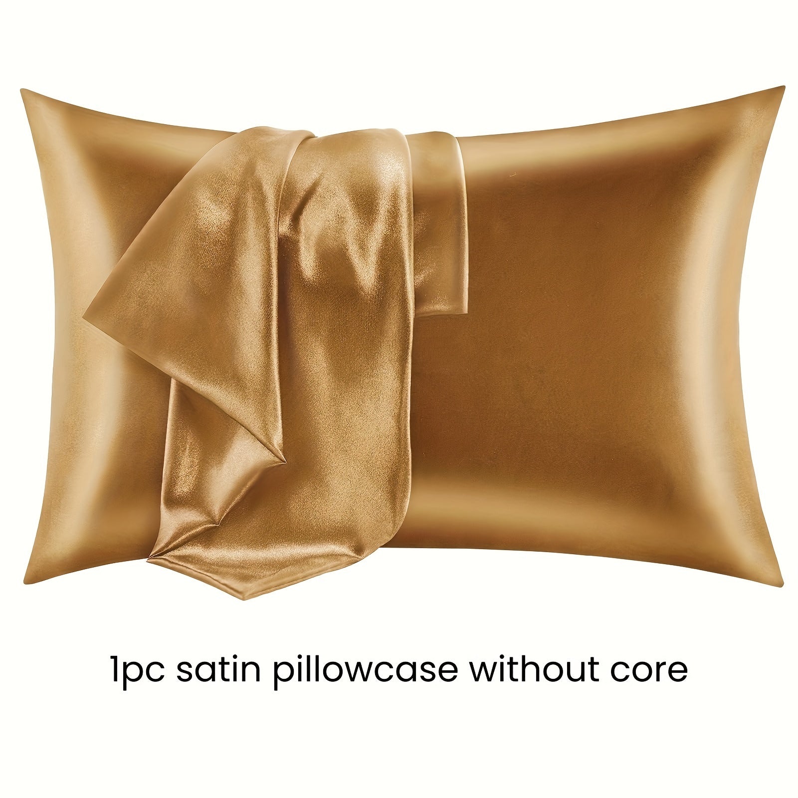 Silky Satin Pillowcase 1 Piece Ultra-Soft Machine Washable Polyester