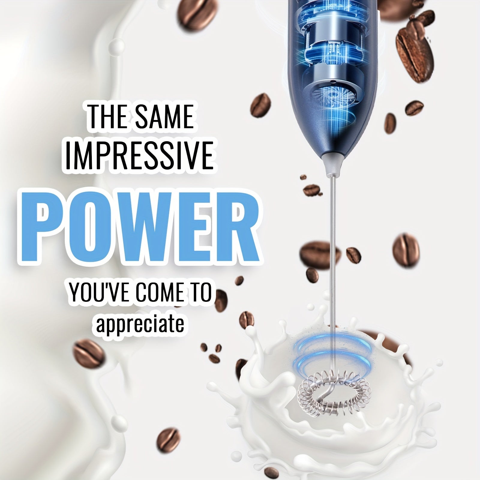 Electric Milk Frother Mini Battery Operated Stainless Steel for Coffee and Drinks