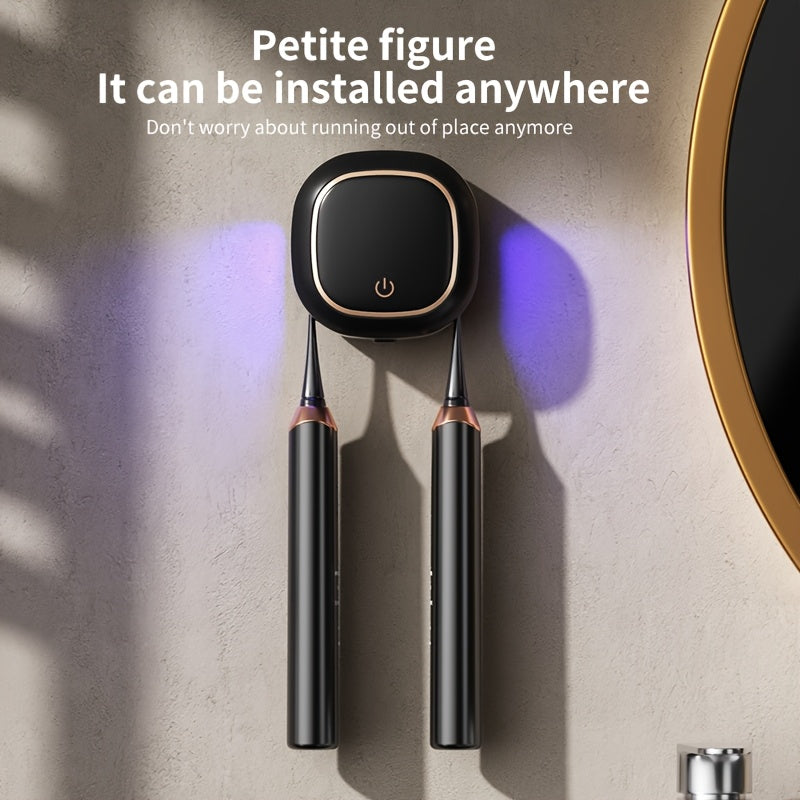 Wall-Mounted UV Toothbrush Holder with USB Rechargeable Drying Function