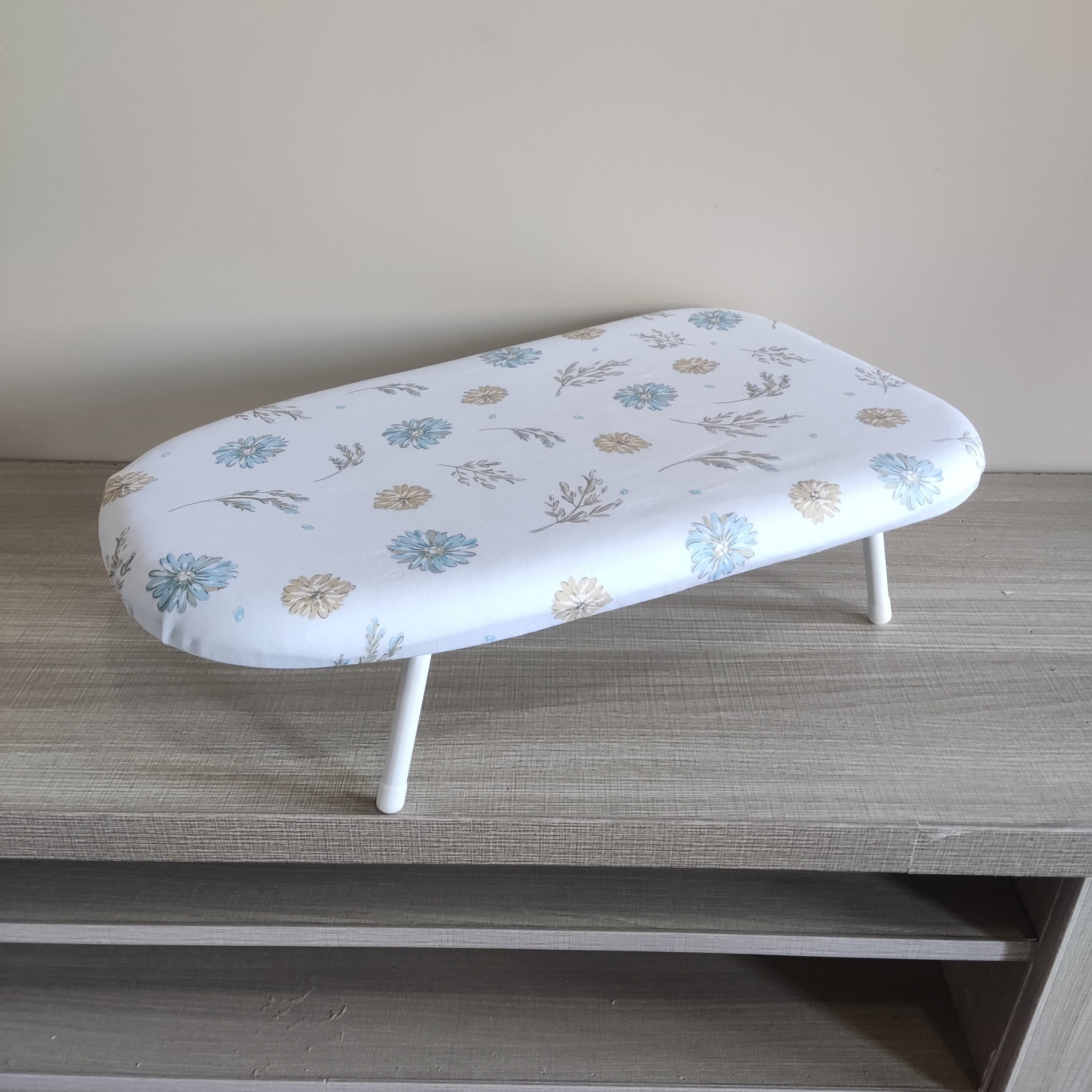 Compact Floral Ironing Board Foldable Tabletop Clothes Pressing Pad