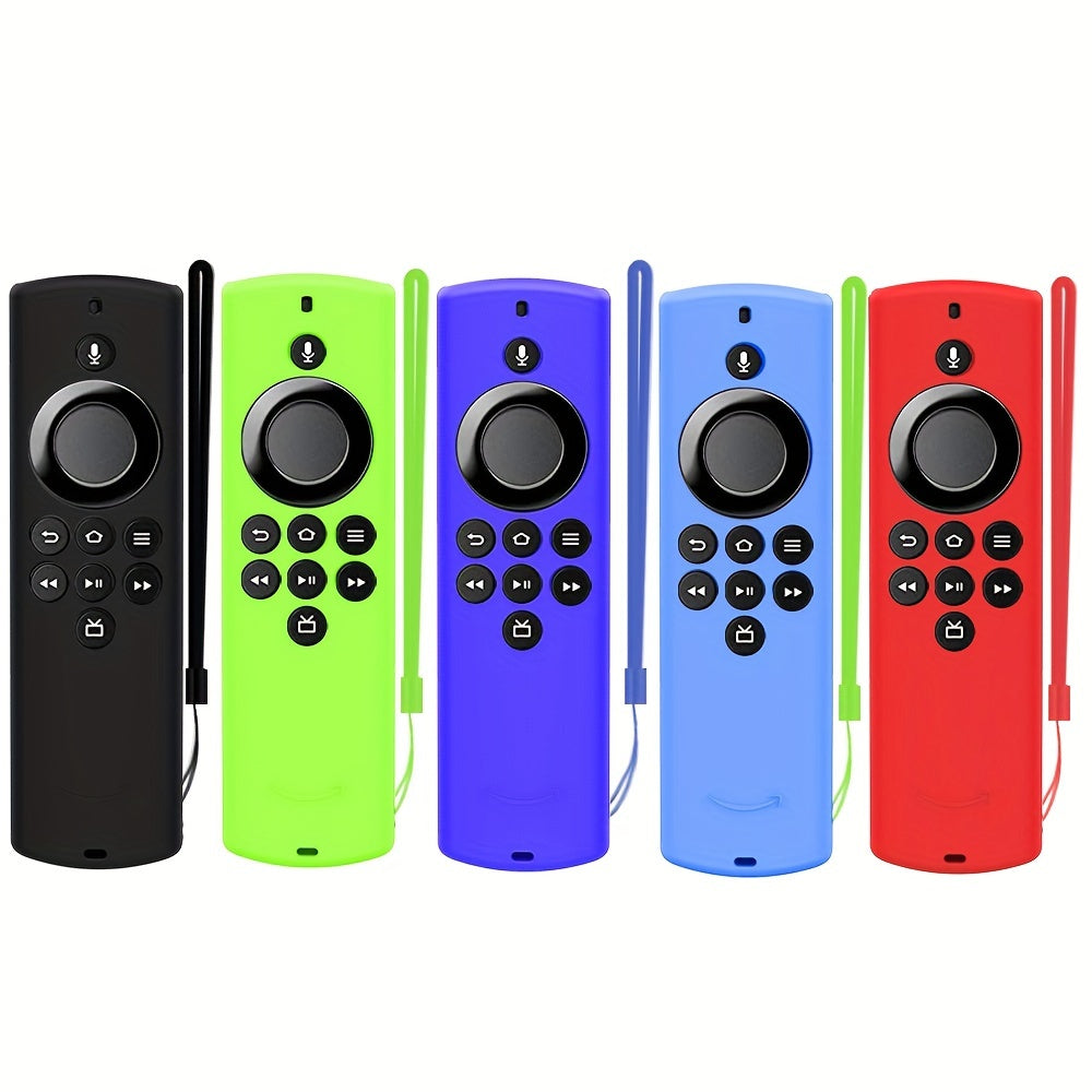 Funda de silicona para control remoto para Alexa Voice Remote Lite con cordón anticaídas y patrón de ondas