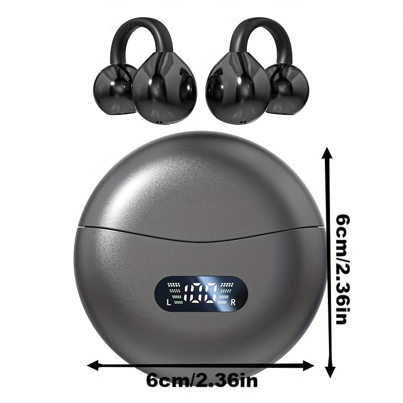 Wireless Earphones TWS Open-Back Sports Running Earbuds with Microphone Touch Control Rechargeable