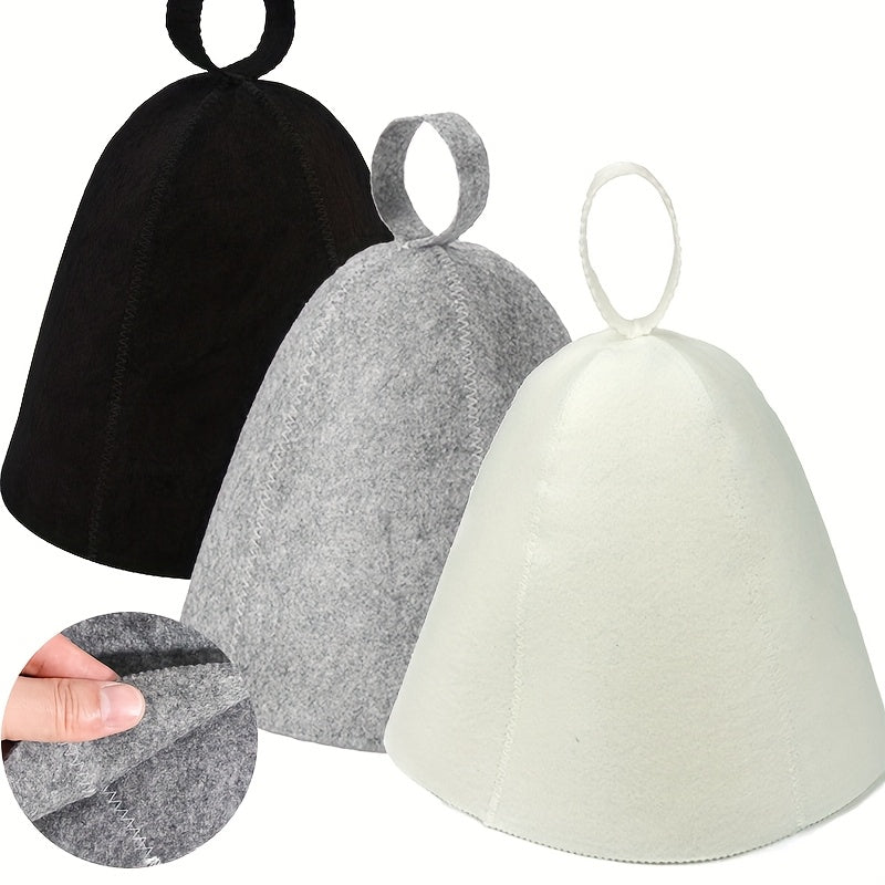 Set of 2 Felt Sauna Hats for Indoor and Infrared Saunas Black Grey White