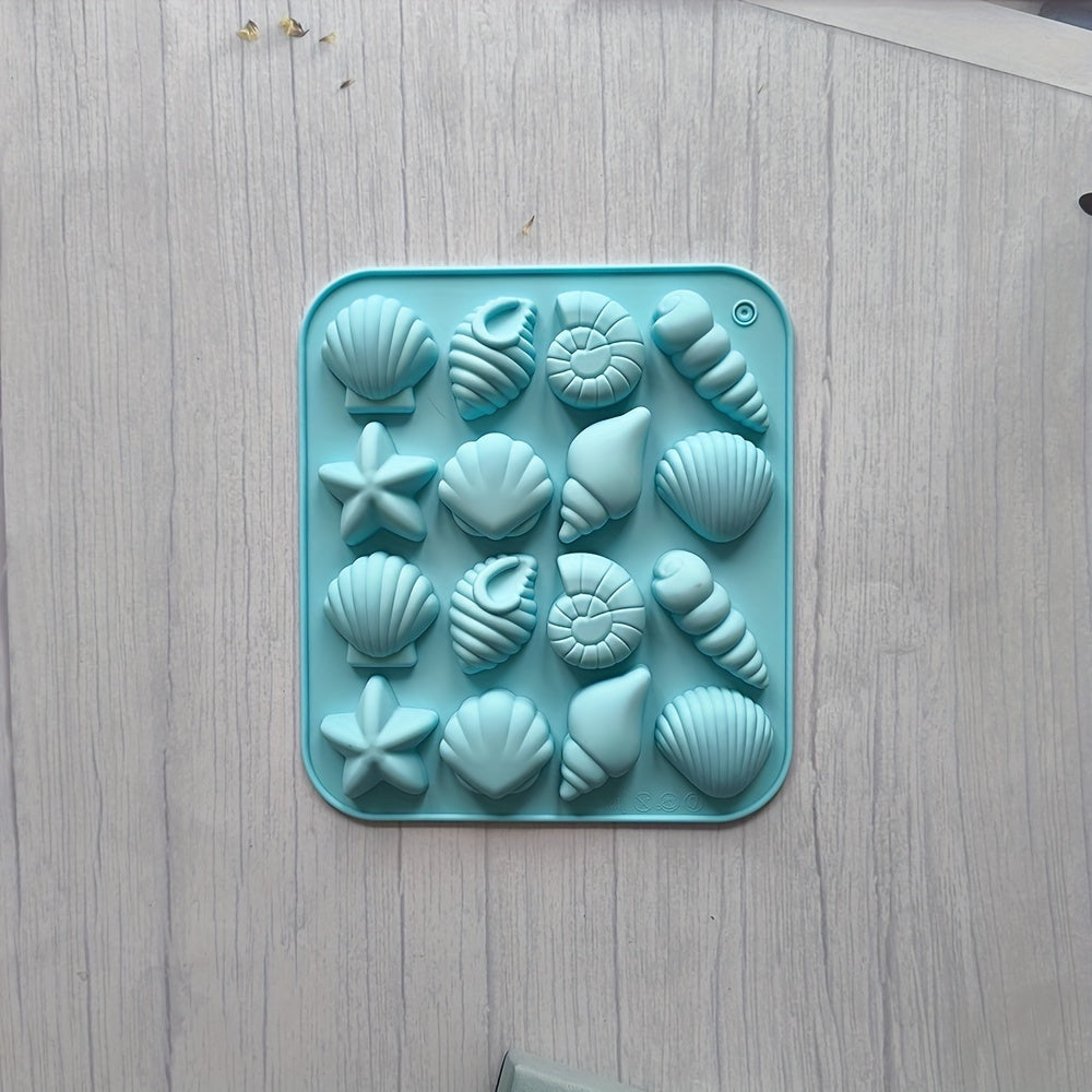 Silicone Mold for Candy Chocolate Ice Conch and Starfish Shapes 12 Cavity Baking Kitchen Crafts