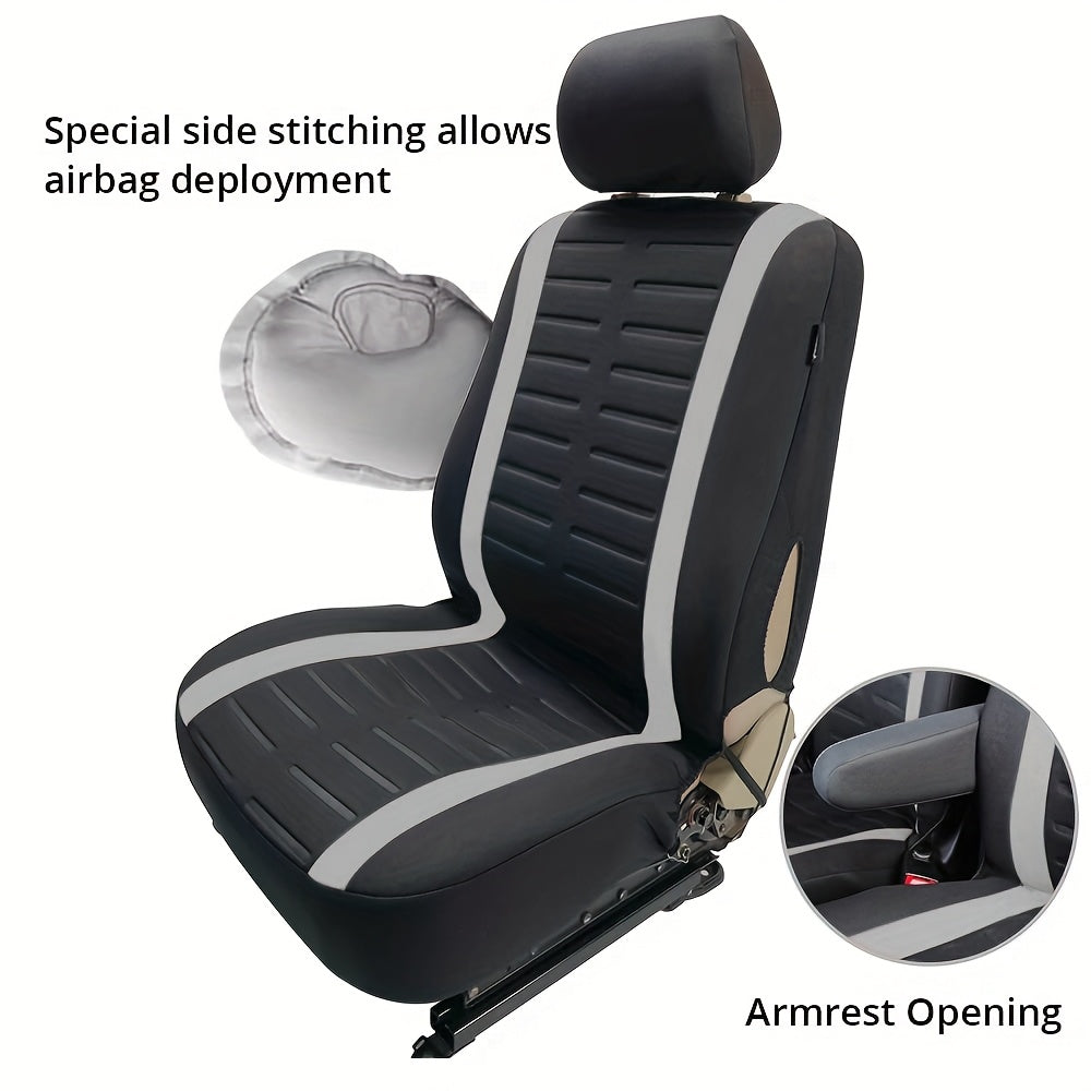 Universal avtomobil o'rindiq qoplamalari nafas oladigan polyester 2+1 o'rindiqlar uchun