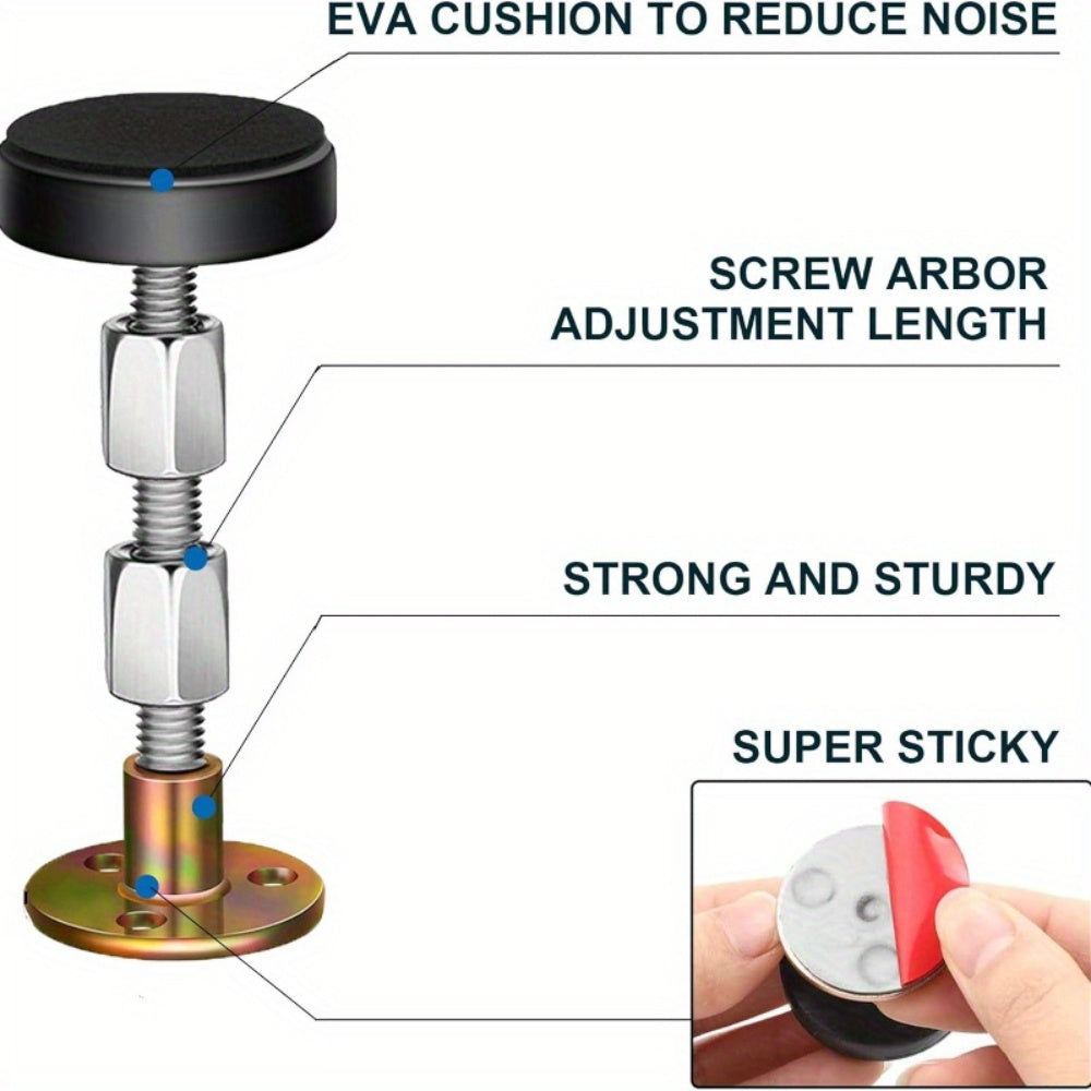 Two Adjustable Headboard Wall Stoppers for Iron Bed Frame Support and Wall Protection