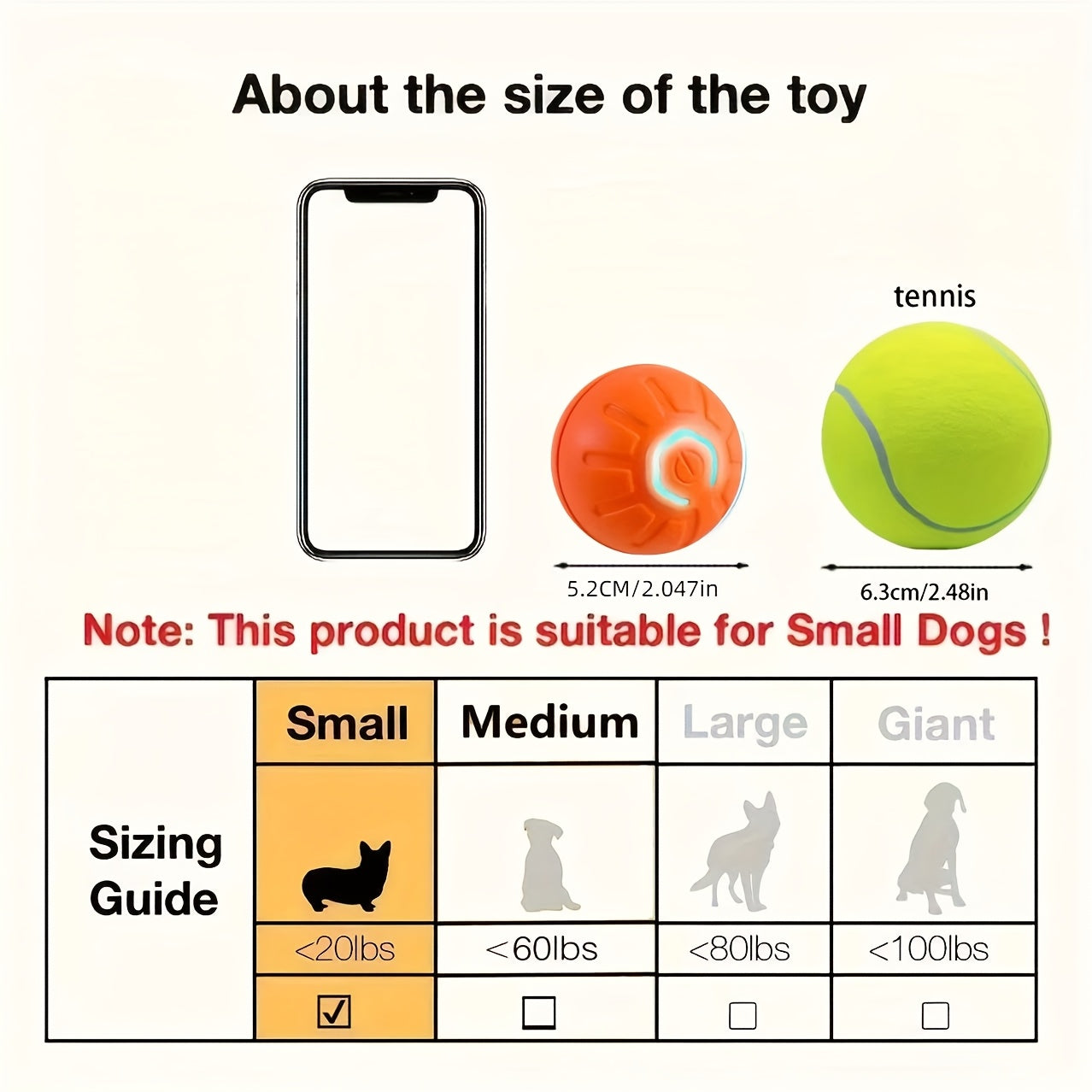 Interactive Dog Toy with LED Light Rechargeable Plastic Small Medium Breed