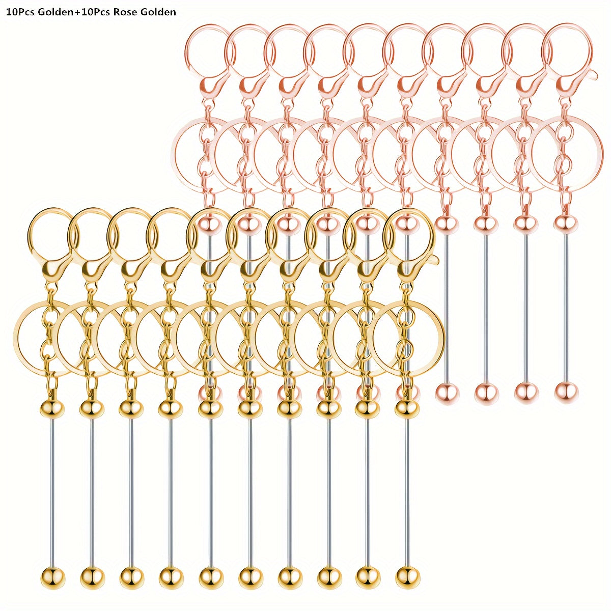 Set of 20 Gold Keychain Pendants for DIY Crafts and Gifting Valentine's Christmas Theme