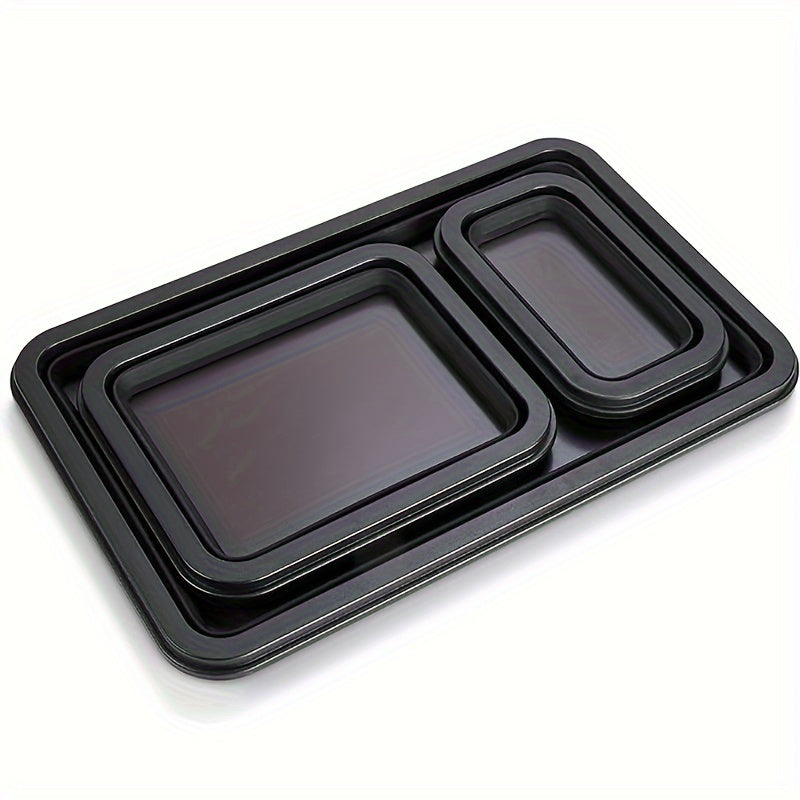 3Pc Magnetic Collapsible Parts Tray Set Silicone Tool Store Organizer