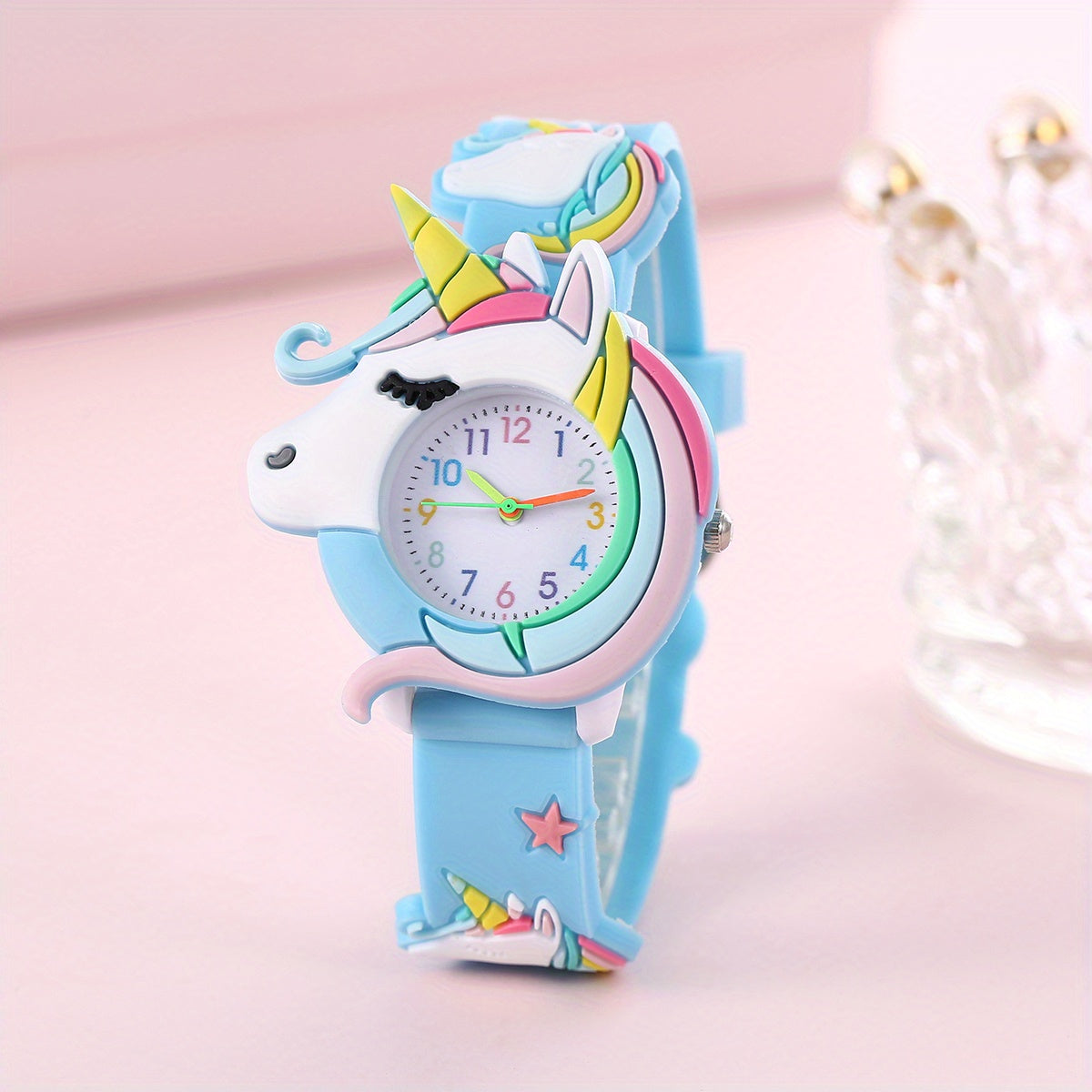 Children's Silicone Cartoon Watch for Kids Age 3-14 Non-Waterproof Battery-Powered