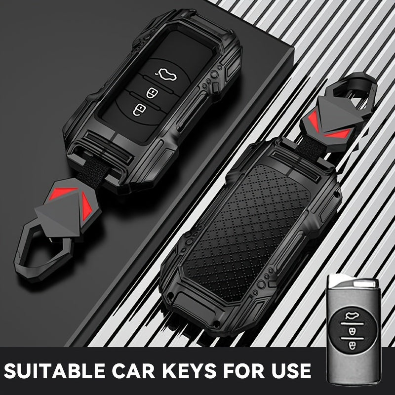Car Key Case Zinc Alloy Black Red Protective Fob Cover for SUVs