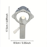 Cute Shark Handheld Fan Portable Mini Manual No Battery Required Pink Gray White Travel Party Gift