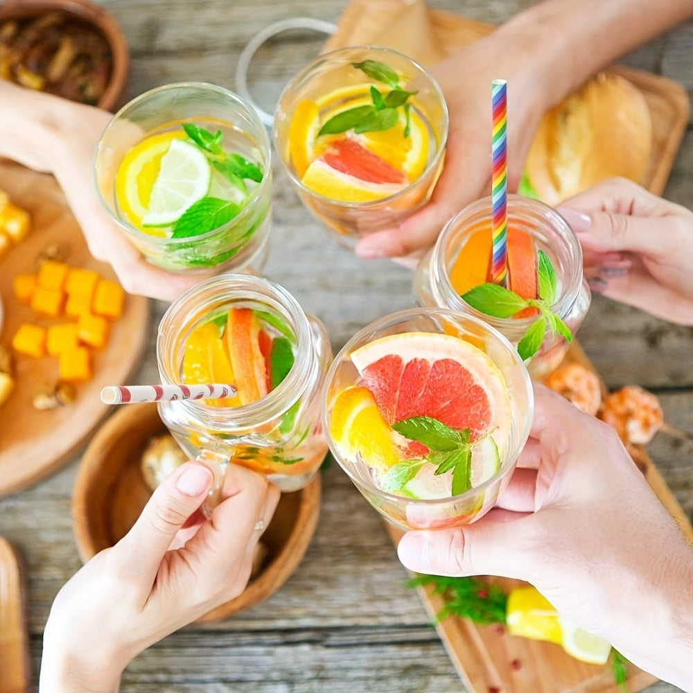 25 Pack Assorted Paper Straws Polka Dot Striped Waves Stars for Parties Weddings BBQ