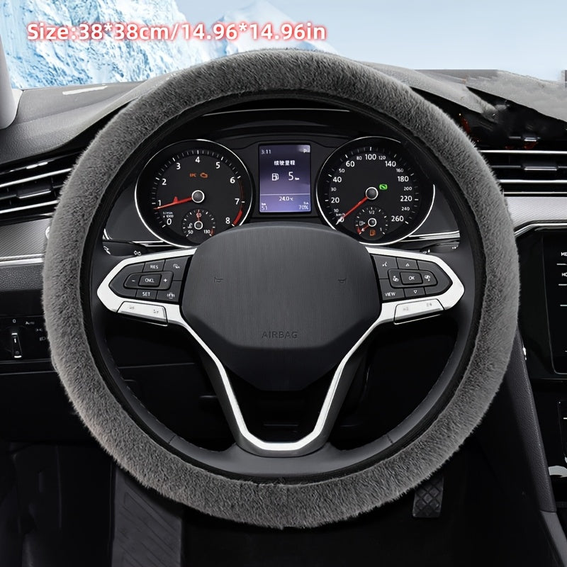 Uniseks qishki plush rul boshqarish qopqog'i 38cm antislip to'liq o'rash