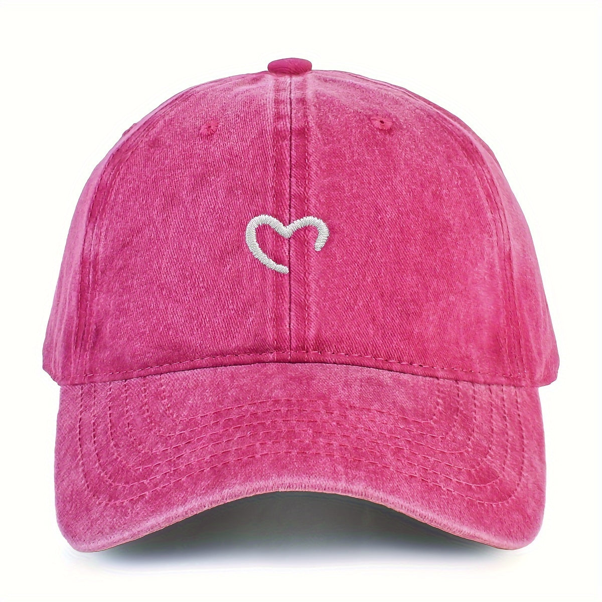 Women's Embroidered Heart Baseball Cap Adjustable Sun Protection Urban Vacation