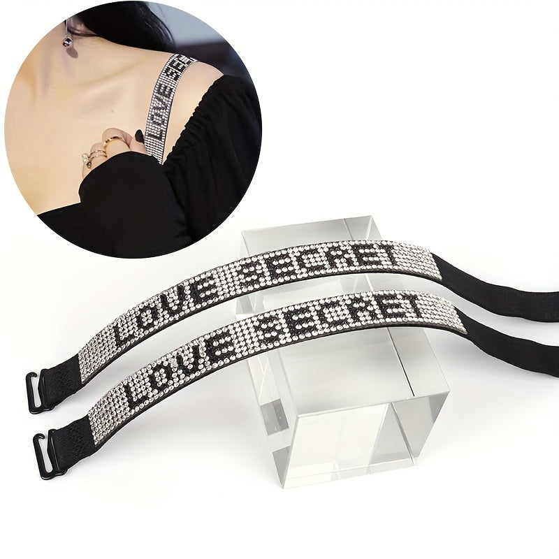 Rhinestone Bra Strap Elastic Lingerie Accessory for Women