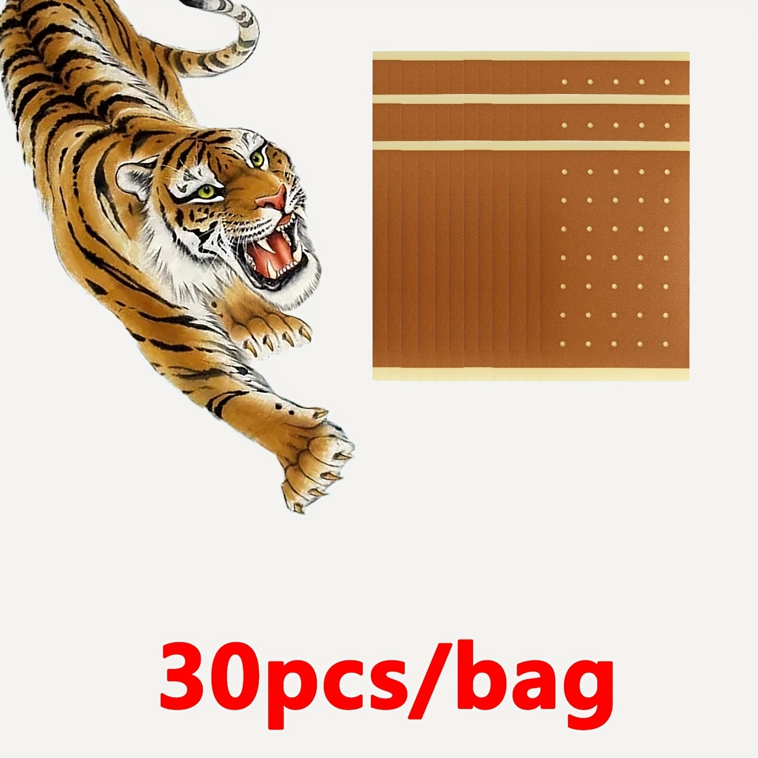 50/30pcs Chinese Medicine Hot Patch Self-Adhesive Tiger Print for Back Knee Neck Shoulder Muscle Pain Relief