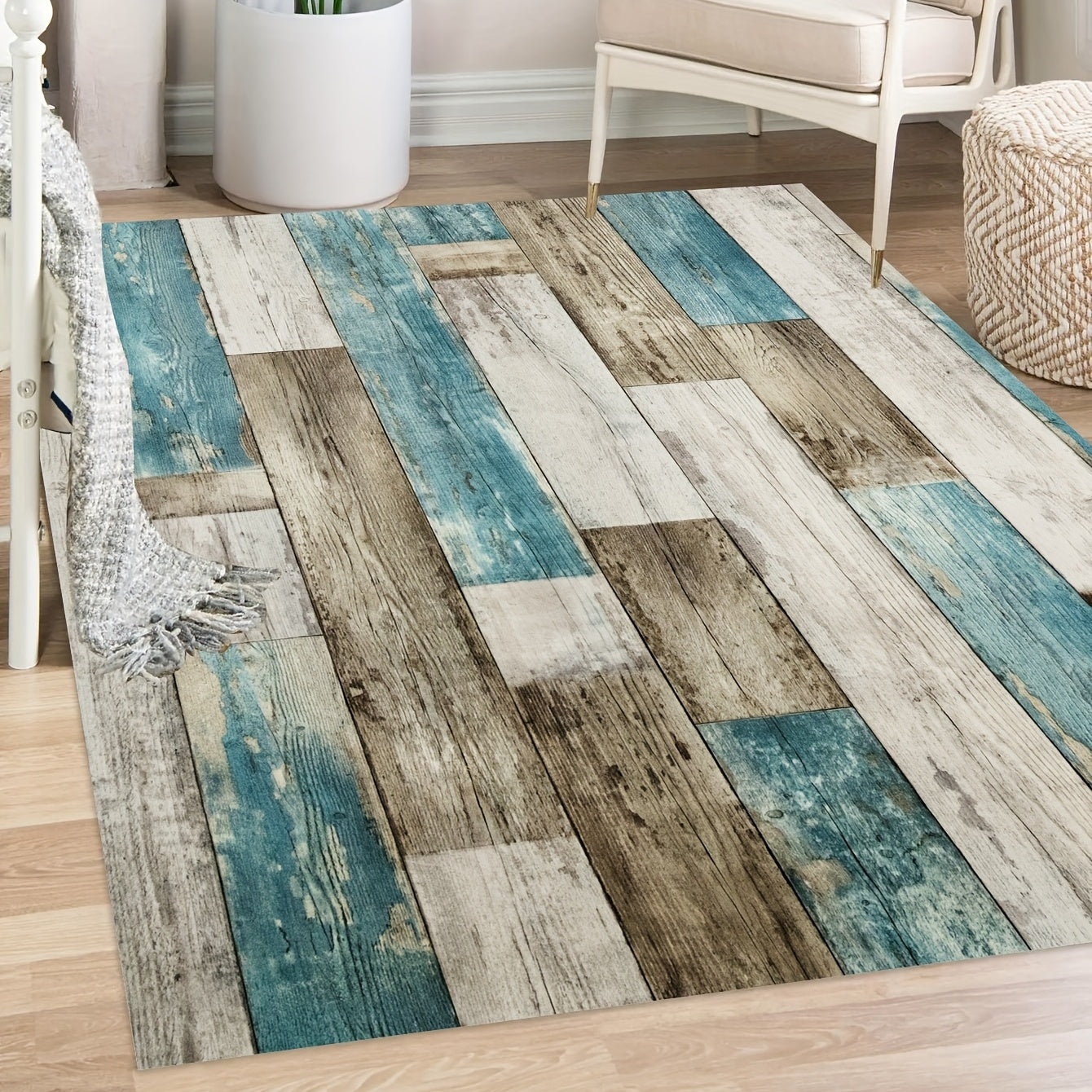 Vintage notekis taxta chizish gubkasi gilam, zamonaviy pol matosi yashash xonasi, yo'l kirish joyi, eshik matosi uy bezak gilami balkon, hammom va eshik oldi uchun anti-slip oyoq matosi bilan.