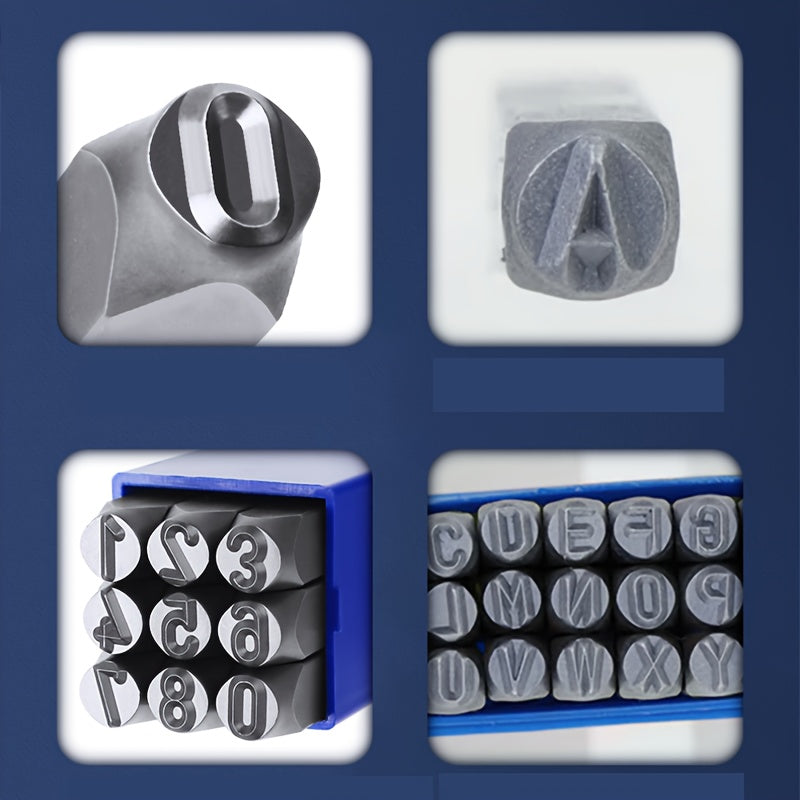 Alloy Steel Number and Letter Stamp Set for Metal Plastic Wood Leather Imprinting
