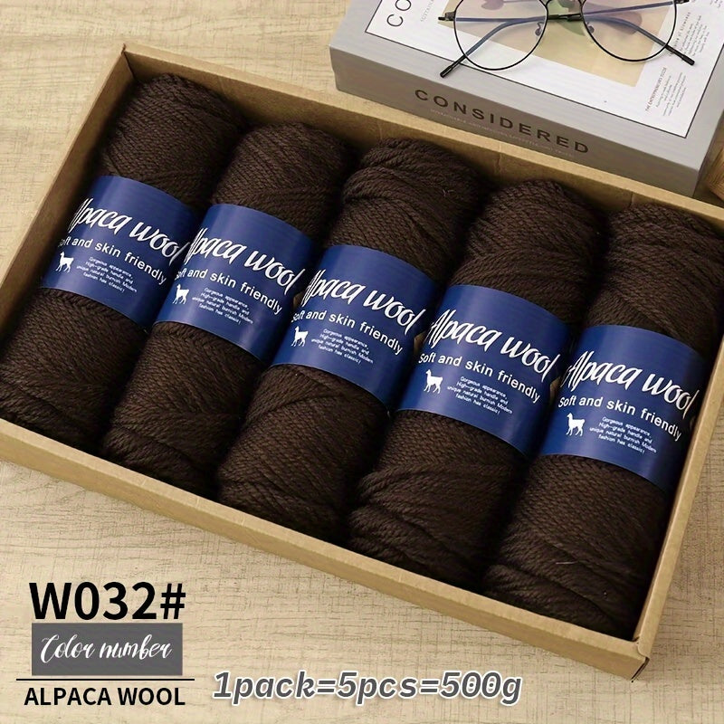 Multicolor Alpaca Wool Yarn Bundle 95 Percent Alpaca 5 Percent Polyester 100g Balls for Knitting Crocheting Winter Crafts