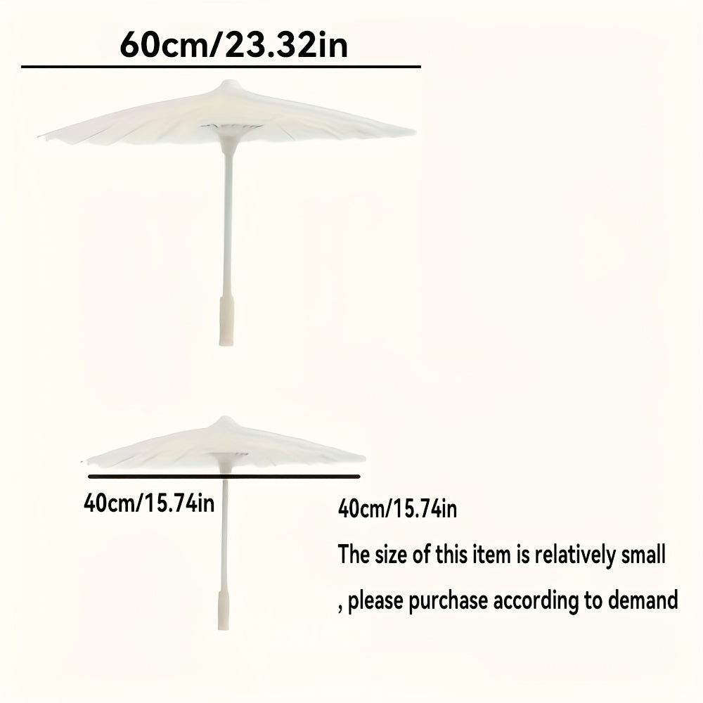 White Oil Paper Umbrella for Weddings and Photos Sun-Blocking Round Modern Style