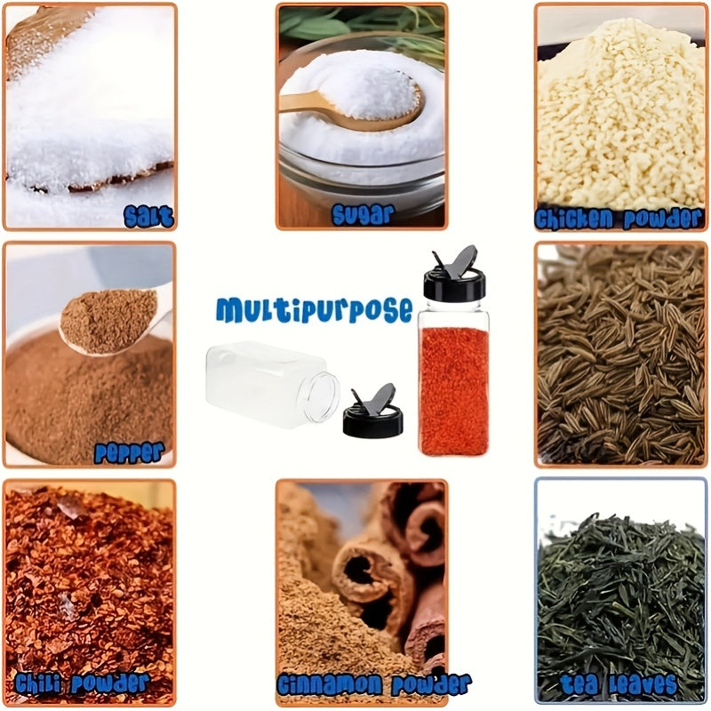 Qopqoqlikni ta'minlovchi ziravorlar idishlari 3.5oz, qora vintli qopqog'lar bilan, 6 yoki 12 ta paket