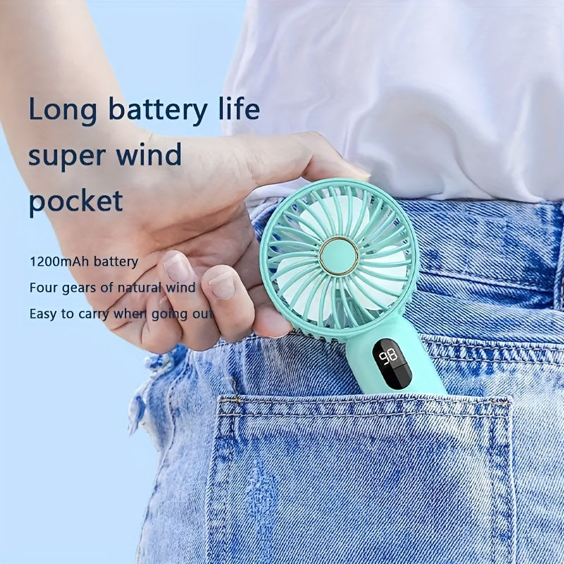 Mini Handheld Fan USB Rechargeable Portable Silent Durable for Office Outdoor Camping
