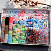 Hair Accessory Set with 2170 Pieces Floral Resin Clips and Seamless Bands for Girls and Women