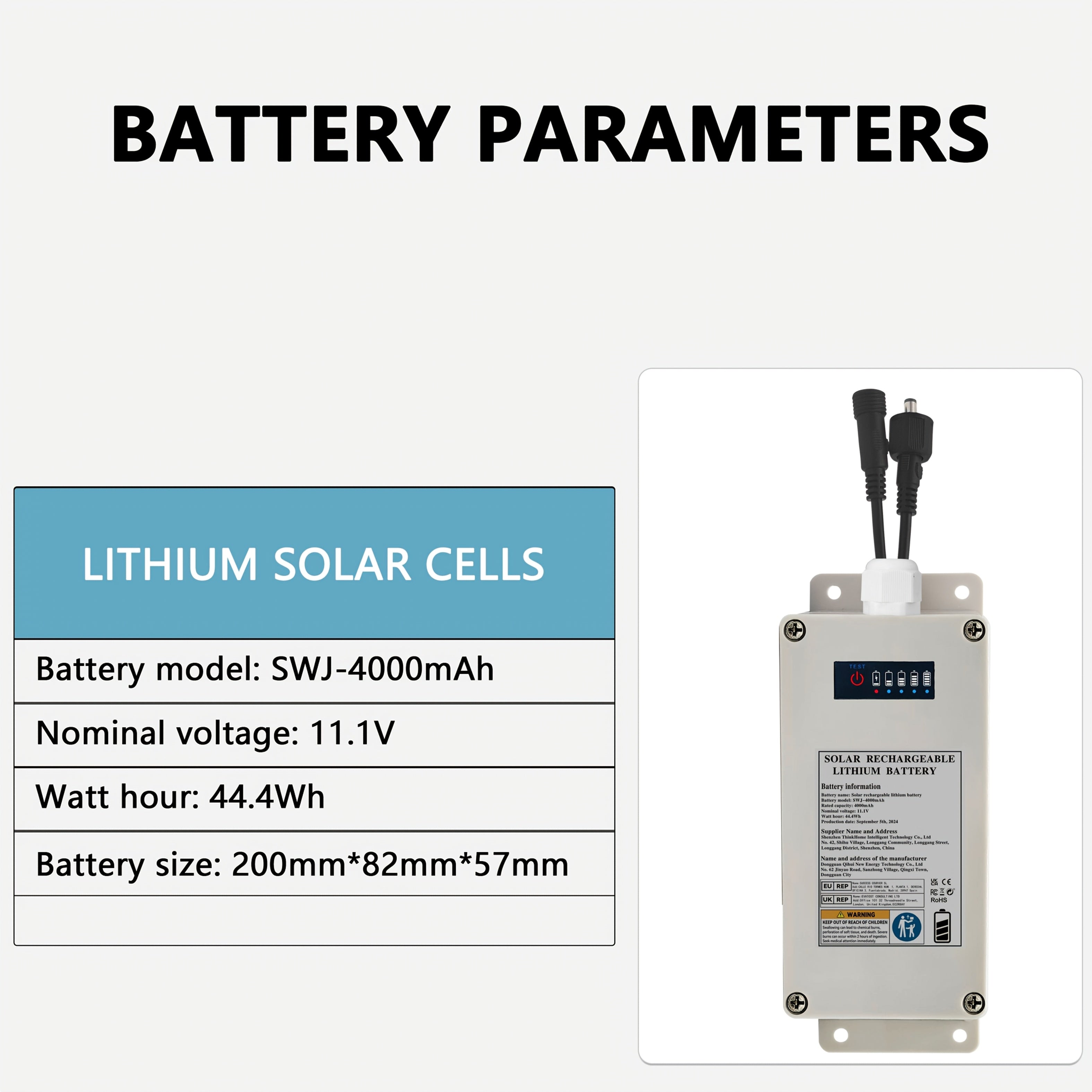 Quyosh energiyali chiqarish ventilyatori 25W, 4000mAh batareyali, ichki va tashqi sovutish uchun