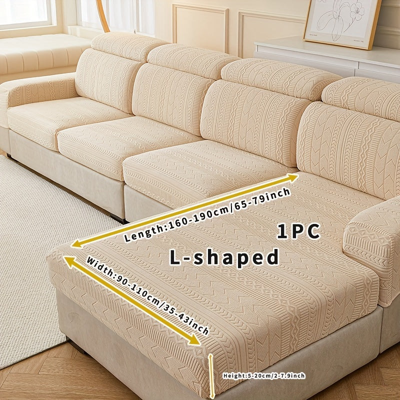 Qorong‘u kulrang chiziqli divan qopqog‘i, barcha mavsumlar uchun elastik uy himoyasi