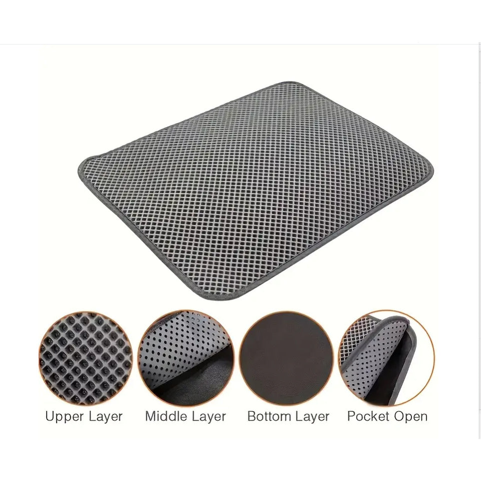 XL Double-Layer EVA Cat Litter Mat Waterproof Anti-Slip Urine Resistant Easy to Clean Durable Odorless 6 Colors
