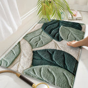 Leaf Pattern Door Mat Non-Slip Quick-Dry Machine Washable for Home Decor