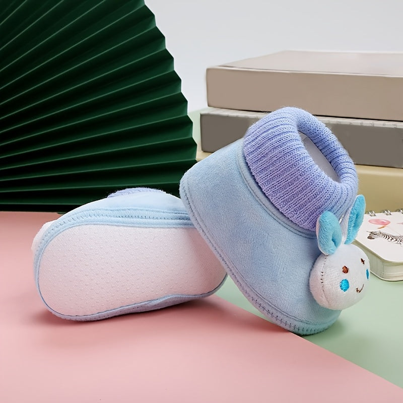 Children's Winter Shoes for Toddlers with Velvet Lining and Cartoon Pattern