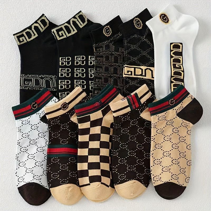 10 пар мужских и женских коротких носков из дышащей влагоотводящей трикотажной ткани