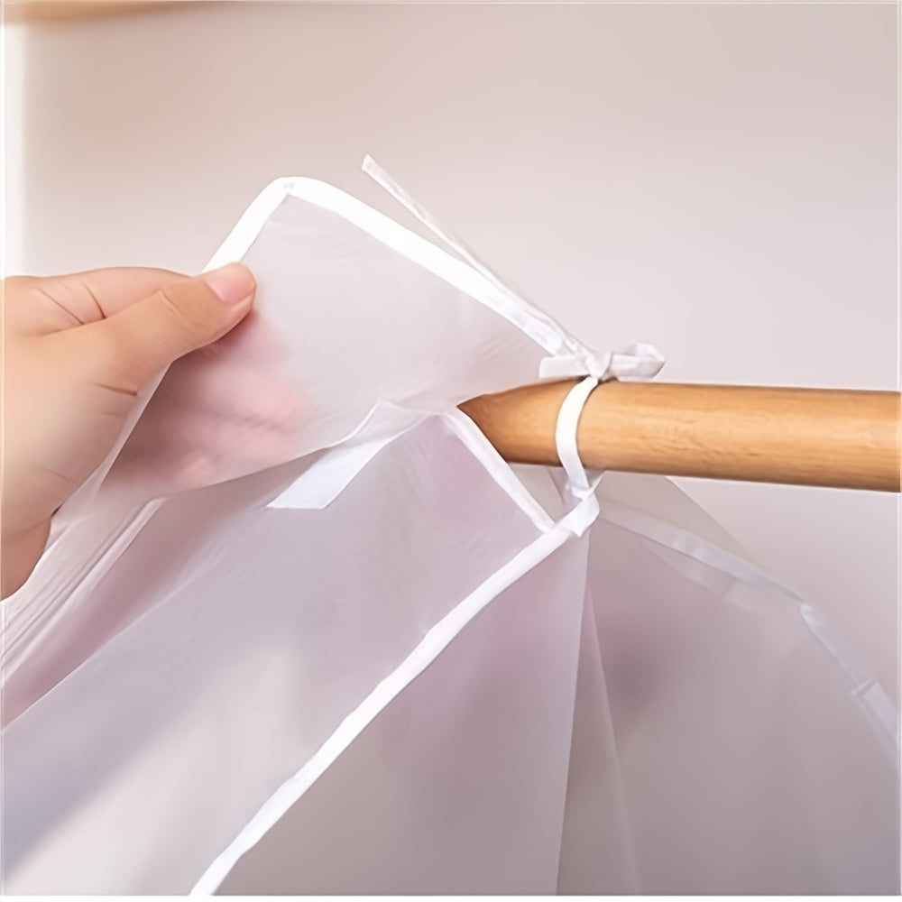 Lightweight Translucent Garment Cover Waterproof Dustproof with Zipper and Straps 60x50x120 cm