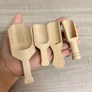 Set of 4 Wooden Spoons for Cooking, Tea, Salt, and Bathing